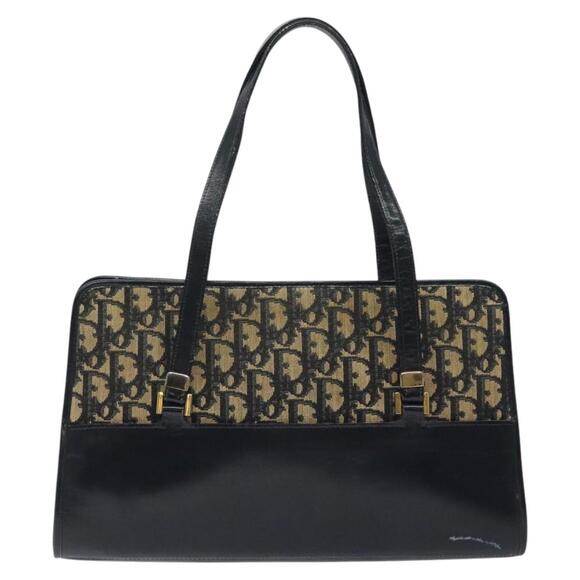 DIOR Trotter Canvas Hand Bag Navy Gold - Picture 2 of 12